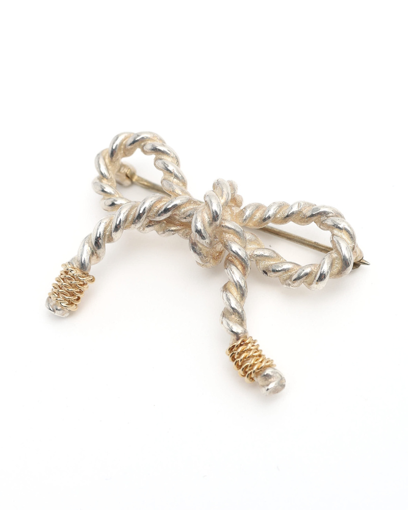 Tiffany & Co Ribbon Silver Brooch