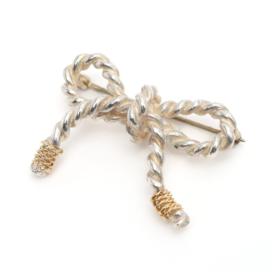 Tiffany & Co Ribbon Silver Brooch