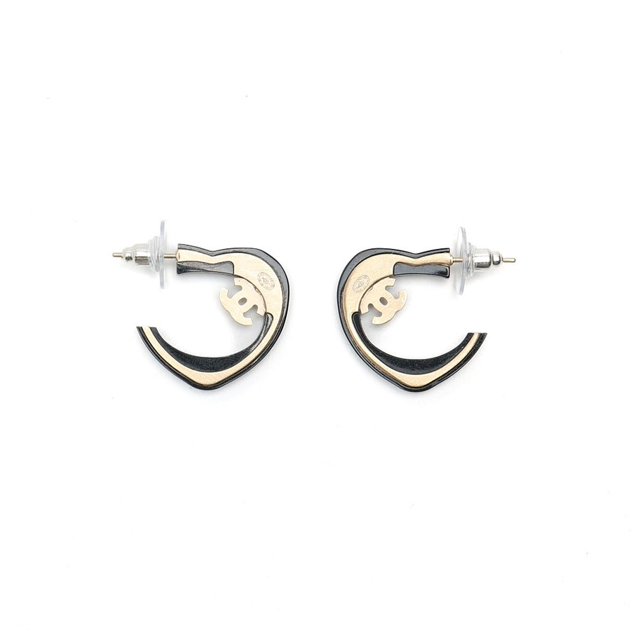 Chanel Coco Mark Heart Rhinestone Earrings