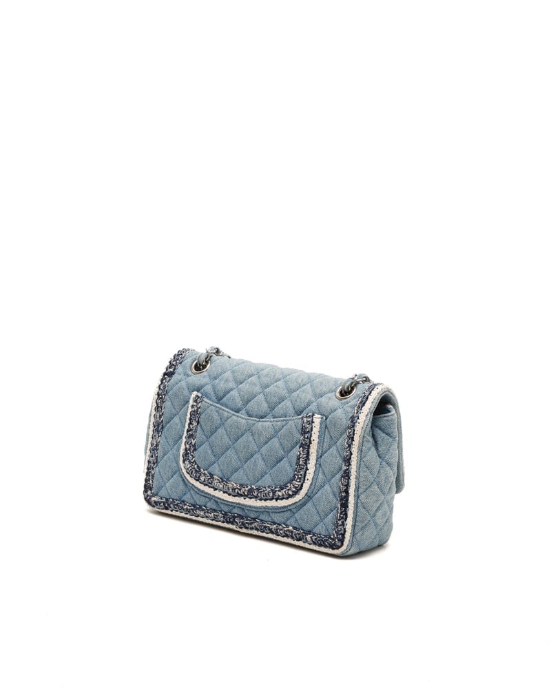 Chanel Classic Denim Braid Medium Single Flap Bag