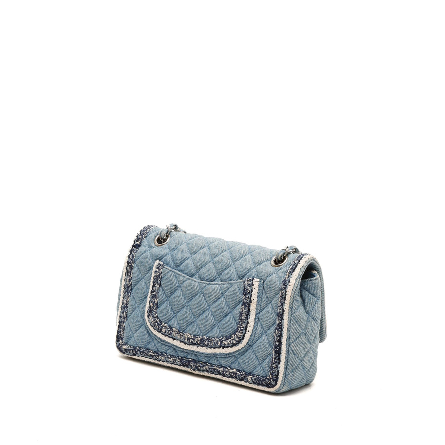Chanel Classic Denim Braid Medium Single Flap Bag