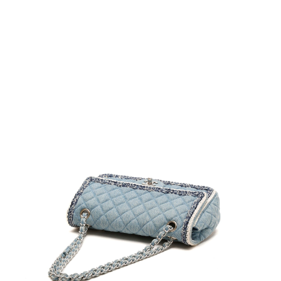 Chanel Classic Denim Braid Medium Single Flap Bag