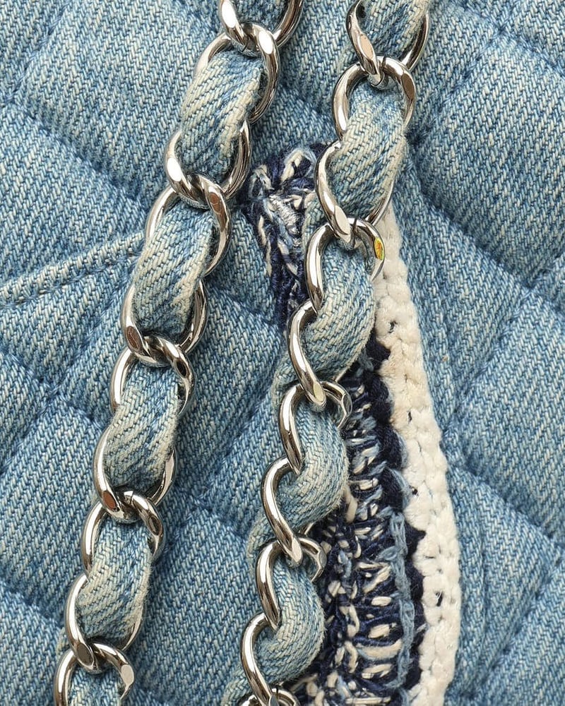Chanel Classic Denim Braid Medium Single Flap Bag