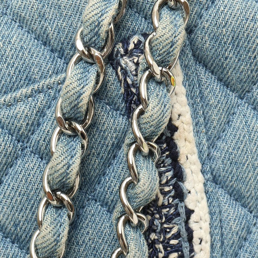 Chanel Classic Denim Braid Medium Single Flap Bag