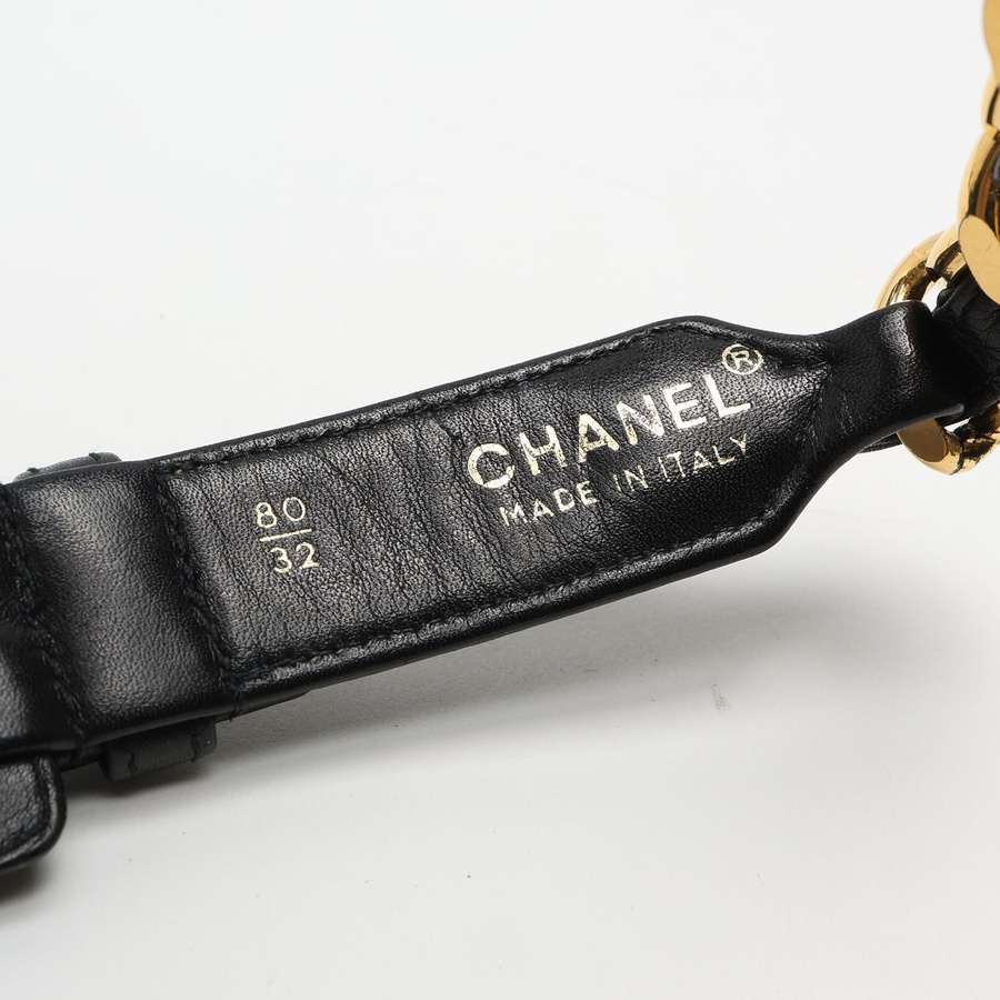 Chanel 1990s Leather Chain Belt, Size 75