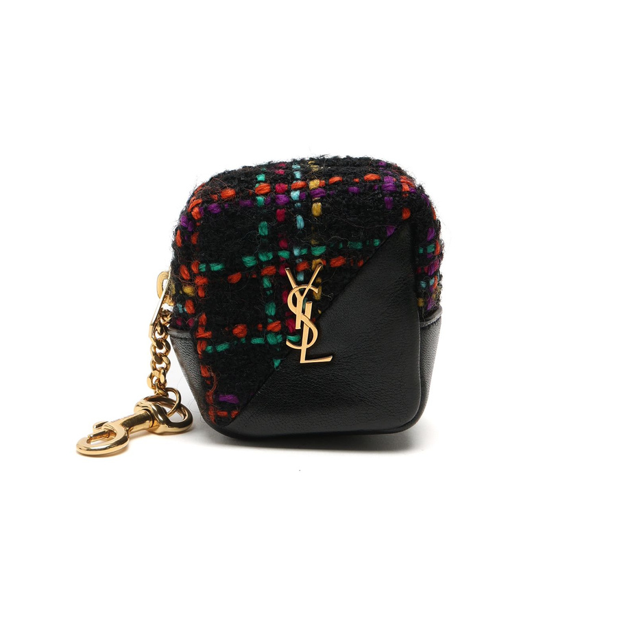 Saint Laurent Jamie Cube Tweed Bag Charm