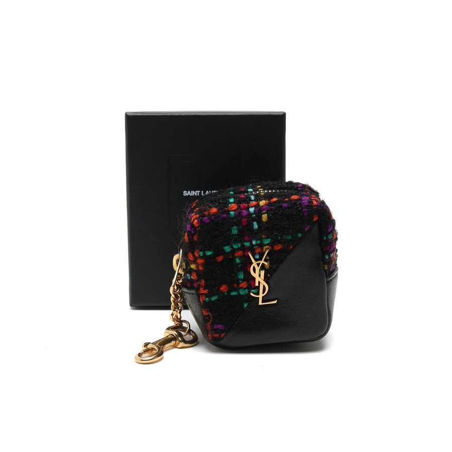 Saint Laurent Jamie Cube Tweed Bag Charm