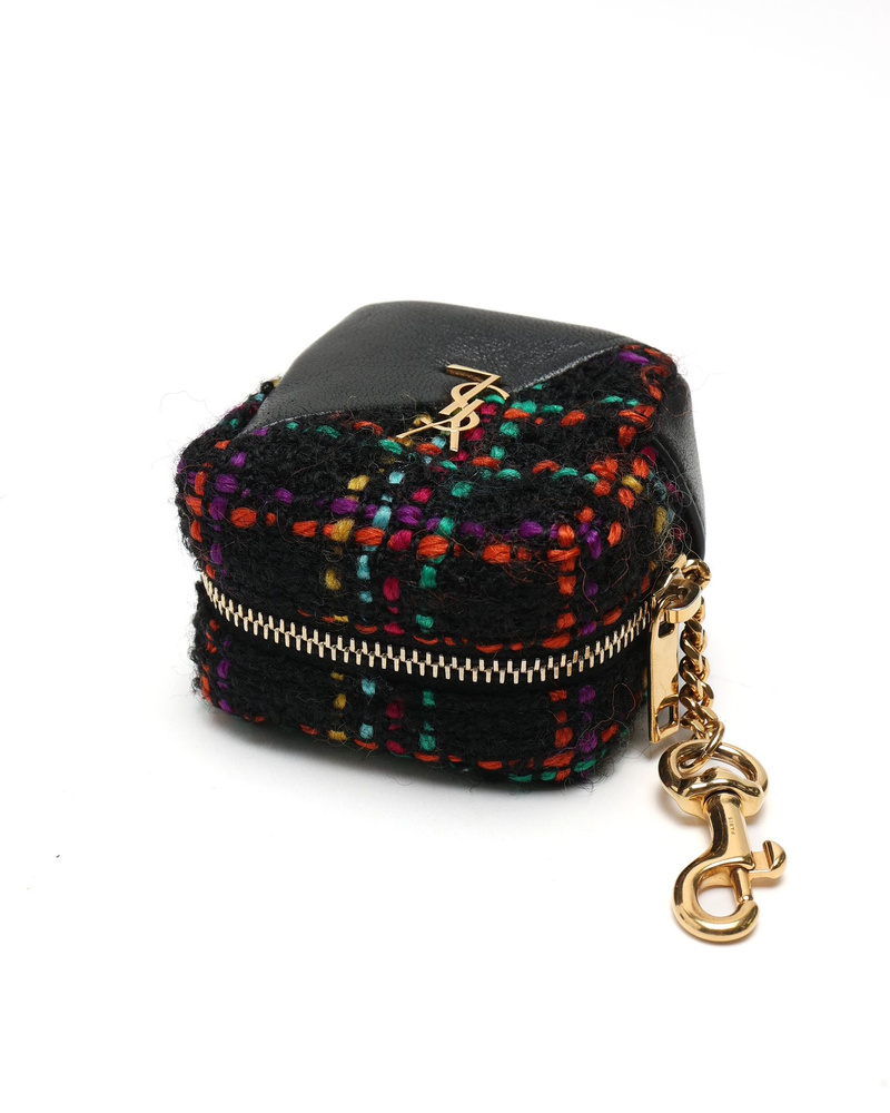 Saint Laurent Jamie Cube Tweed Bag Charm