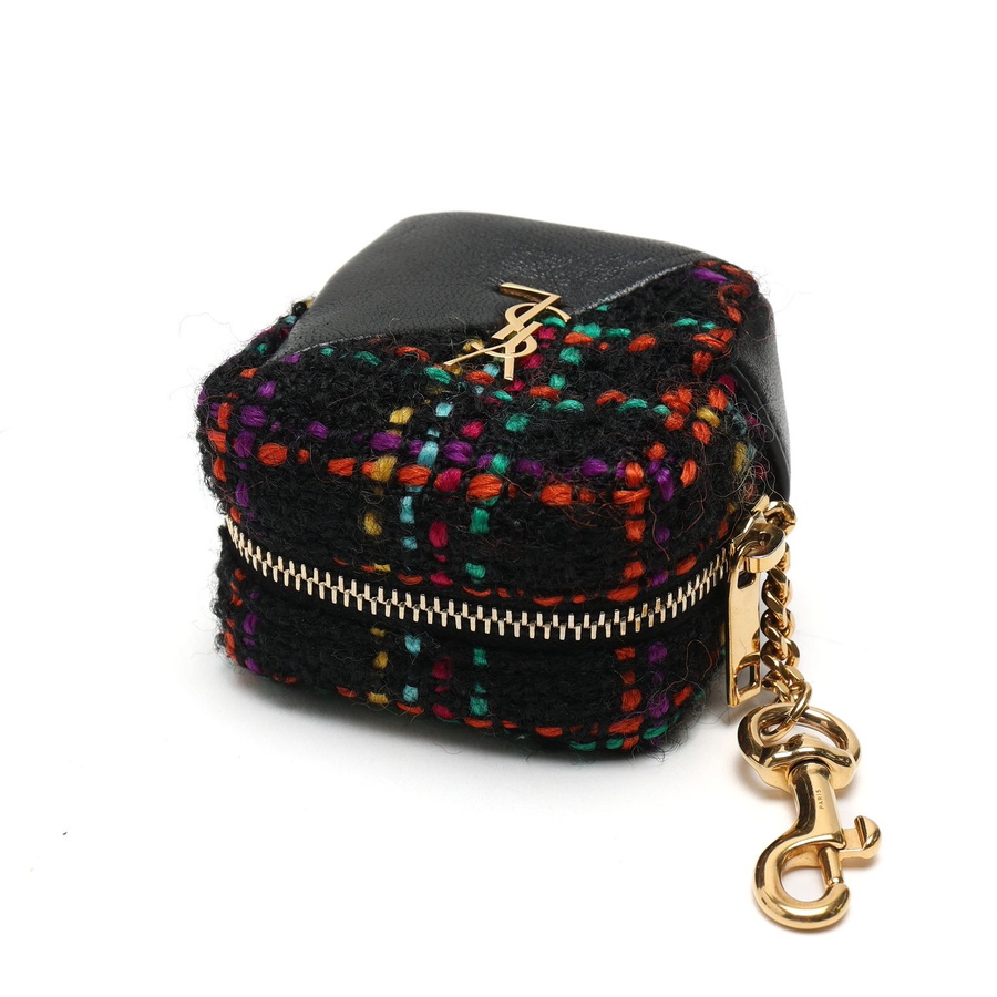 Saint Laurent Jamie Cube Tweed Bag Charm