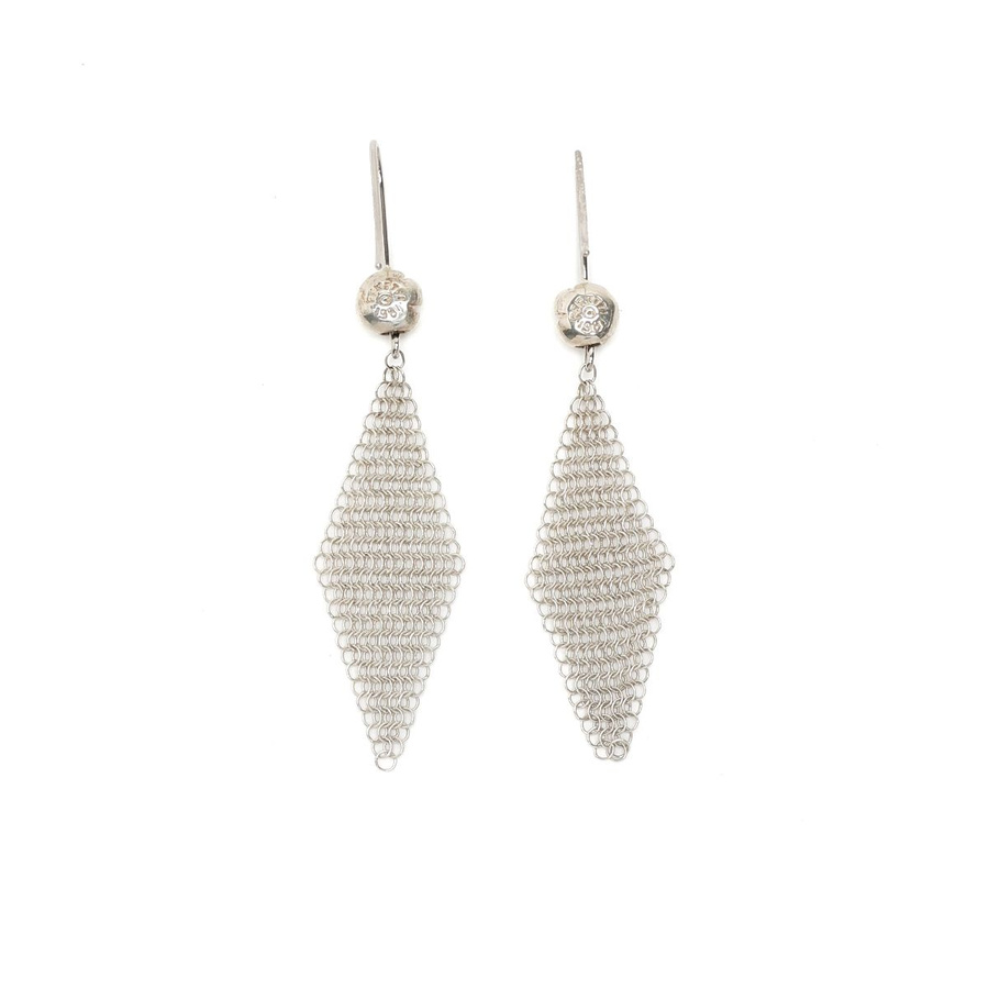Tiffany & Co Elsa Perretti Mesh Silver Earrings