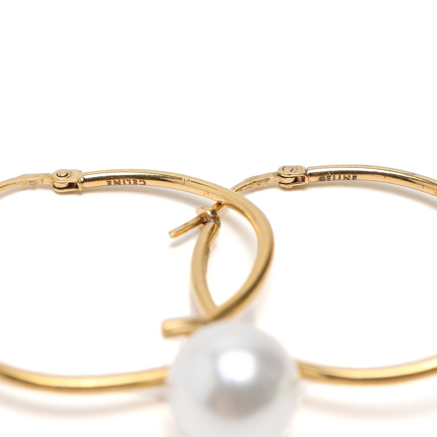 Céline Pearl Hoop Earrings
