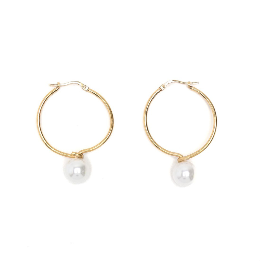 Céline Pearl Hoop Earrings