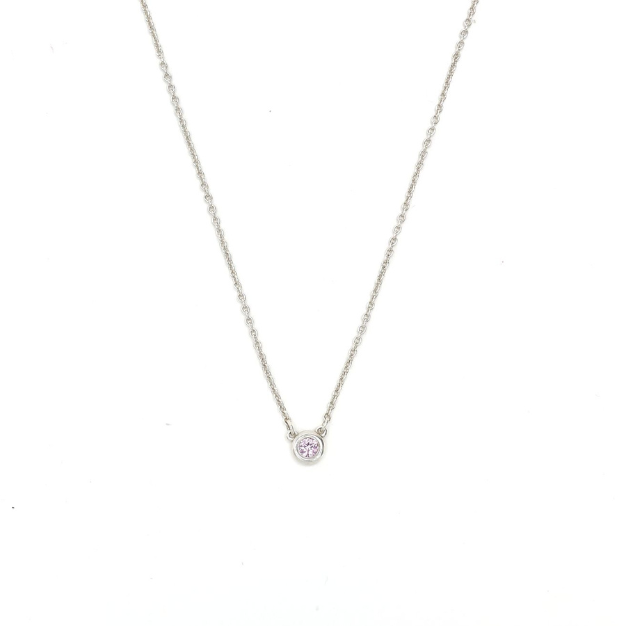 Tiffany & Co Pink Sapphire by the Yard Silver Necklace