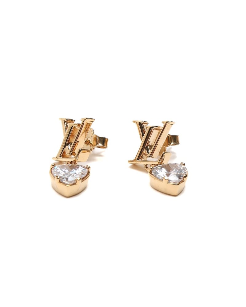 Louis Vuitton LV Iconic Heart Rhinestone Dangling Earrings