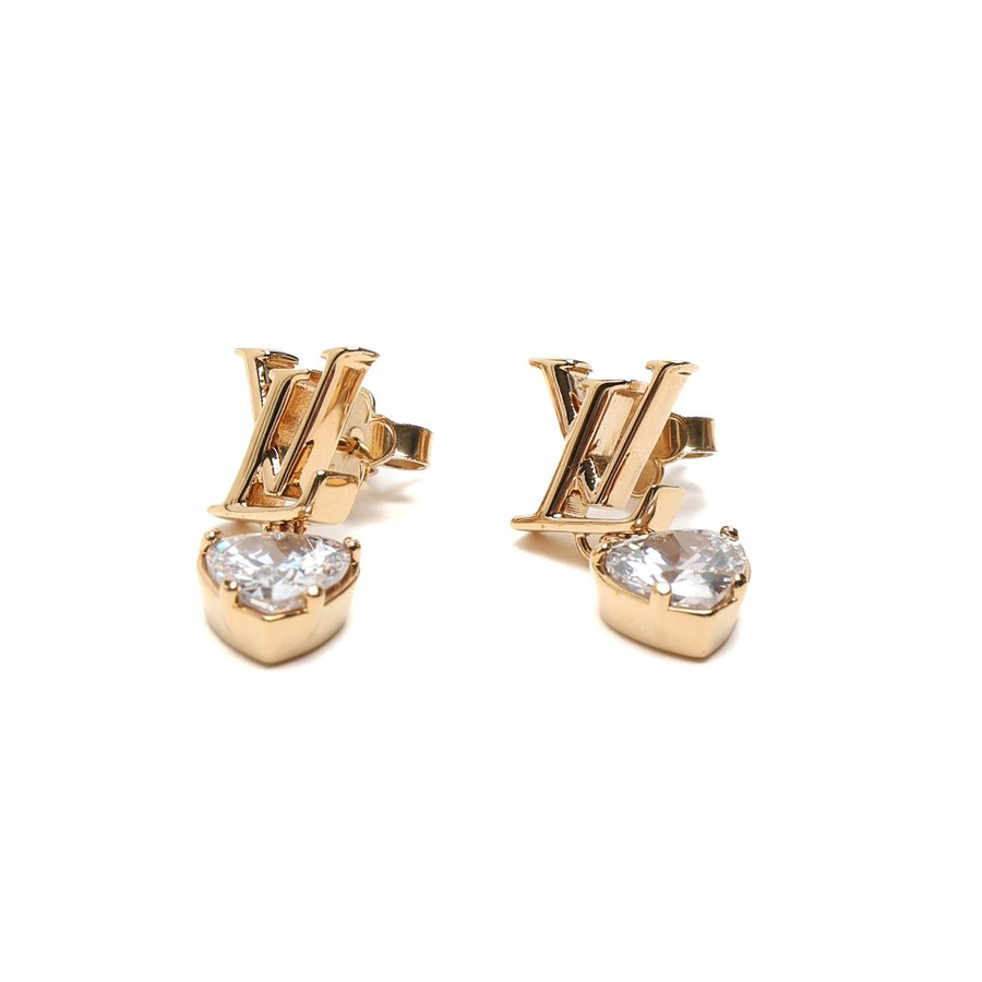 Louis Vuitton LV Iconic Heart Rhinestone Dangling Earrings