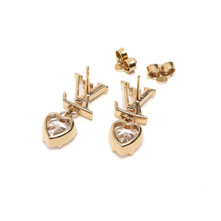 Louis Vuitton LV Iconic Heart Rhinestone Dangling Earrings