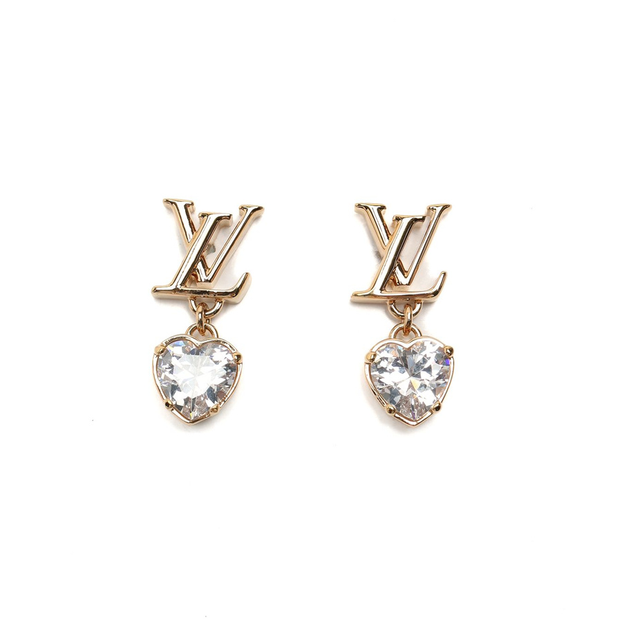 Louis Vuitton LV Iconic Heart Rhinestone Dangling Earrings