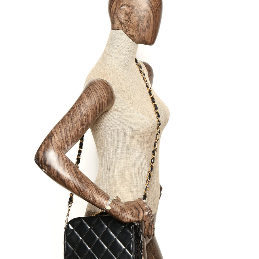 Chanel Quilted Patent Vanity Chain Bag