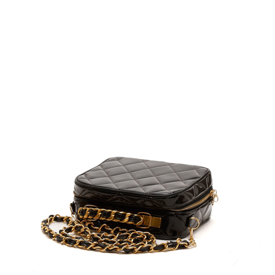 Chanel Quilted Patent Vanity Chain Bag