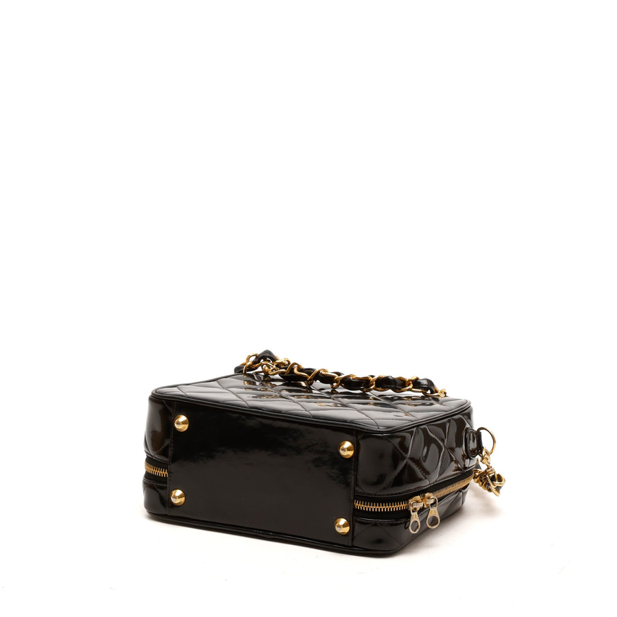 Chanel Quilted Patent Vanity Chain Bag