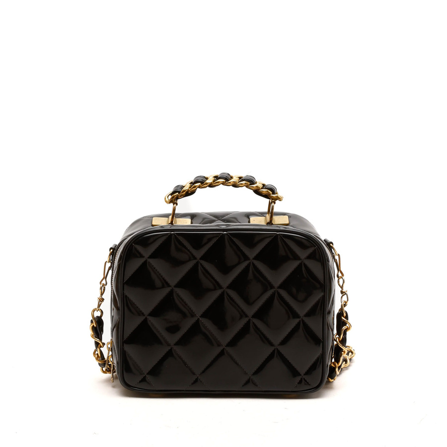Chanel Quilted Patent Vanity Chain Bag