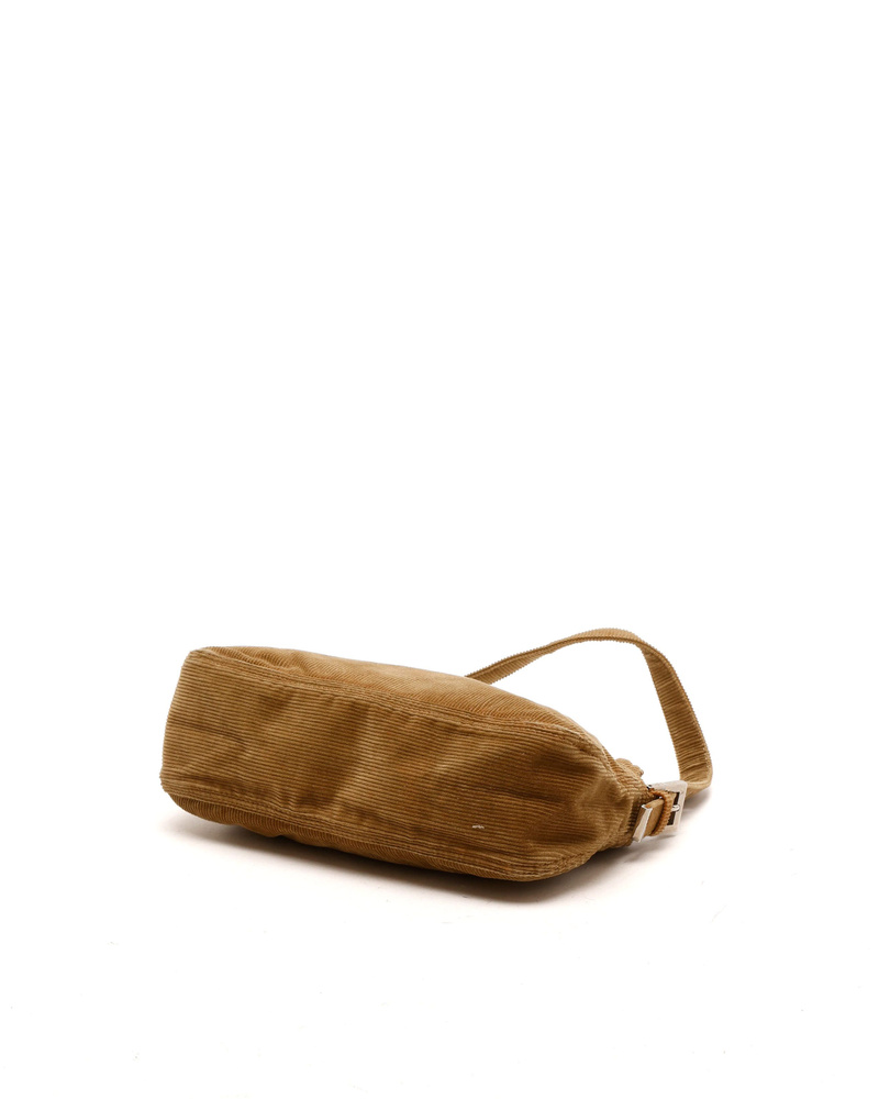 Fendi Corduroy Fold Over Baguette Bag