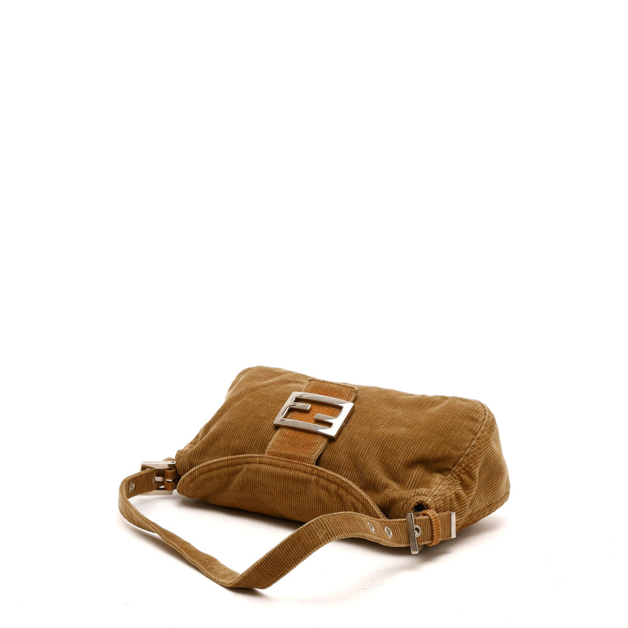 Fendi Corduroy Fold Over Baguette Bag