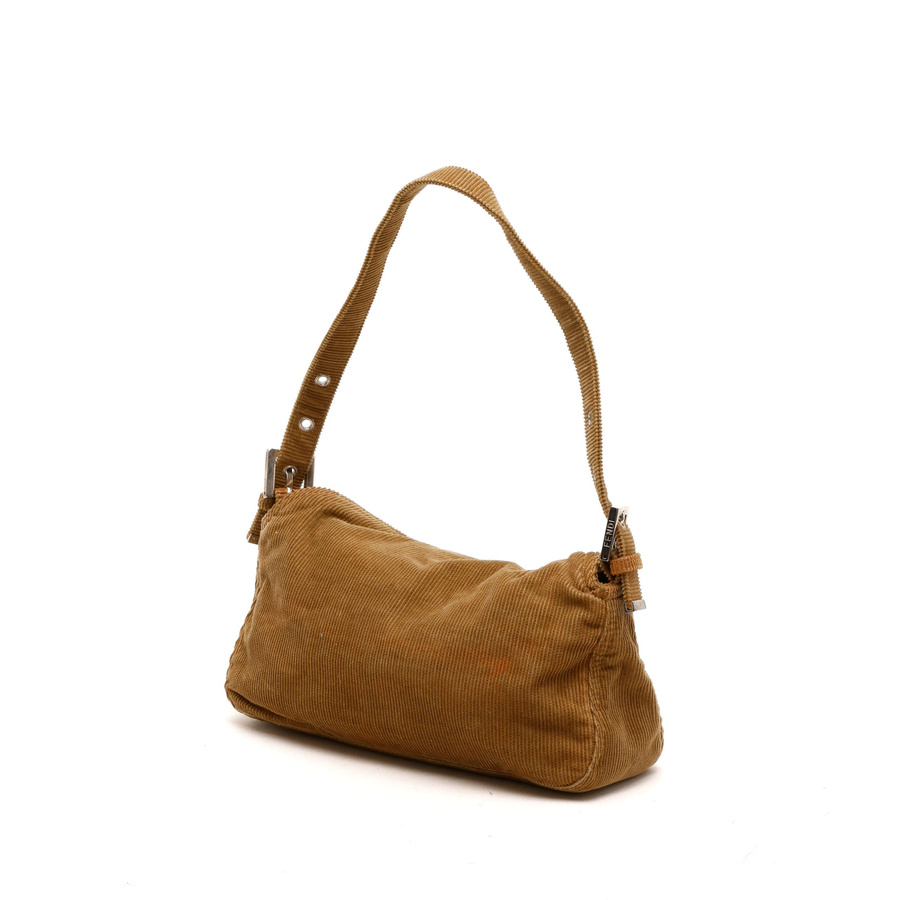 Fendi Corduroy Fold Over Baguette Bag