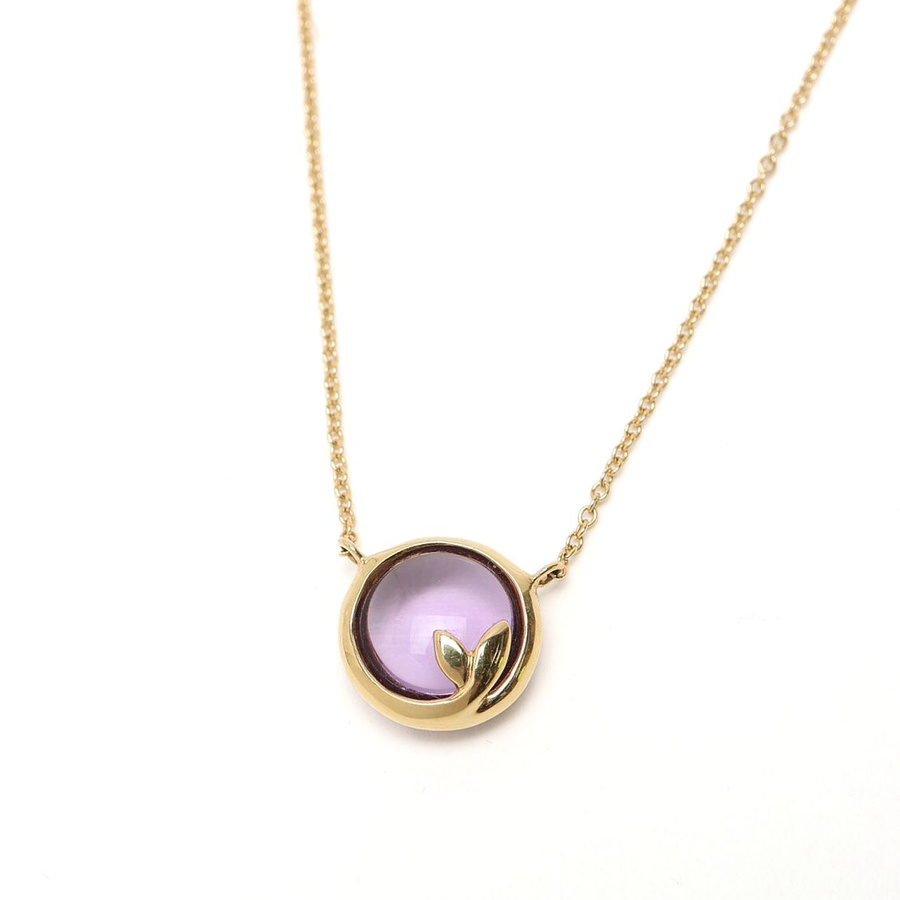 Tiffany & Co Paloma Picasso Olive Leaf Amethyst Necklace