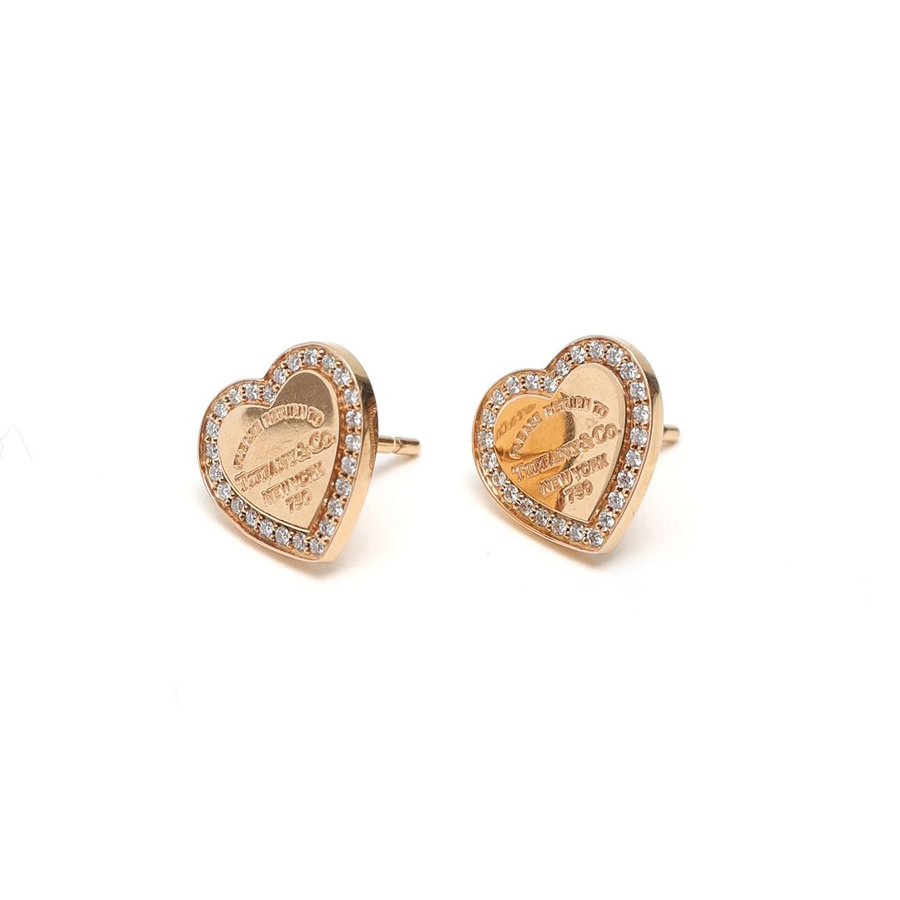 Tiffany & Co Return To Heart 18kt and Diamond Earrings