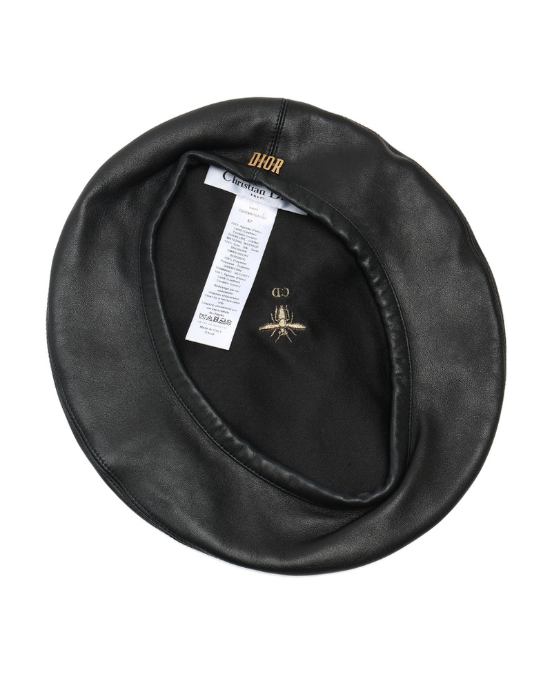 Christian Dior Leather Beret Hat, Size 57