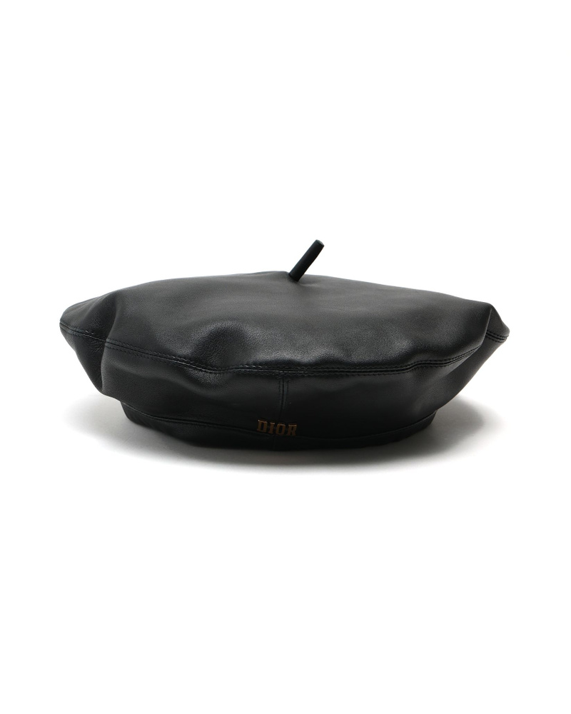 Christian Dior Leather Beret Hat, Size 57