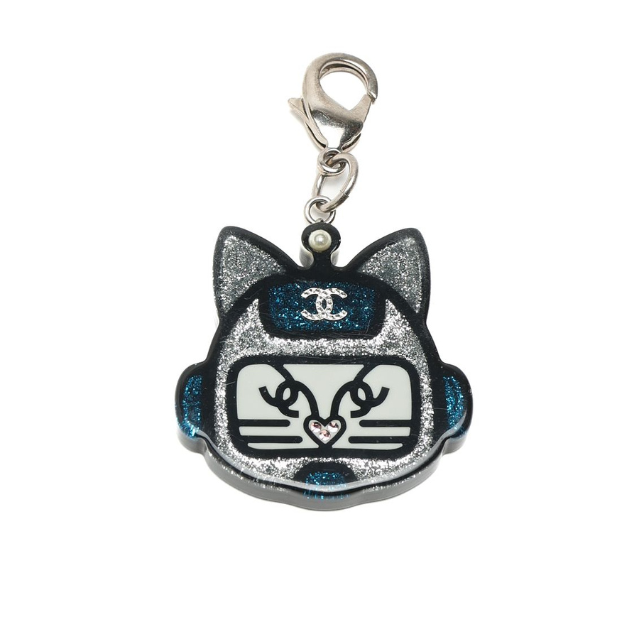Chanel Coco Mark Resin Cat Emoji Bag Charm